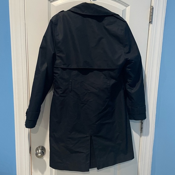 L. L. Bean Black Wool Lined Trench Coat Jacket | Size M - Picture 4 of 9